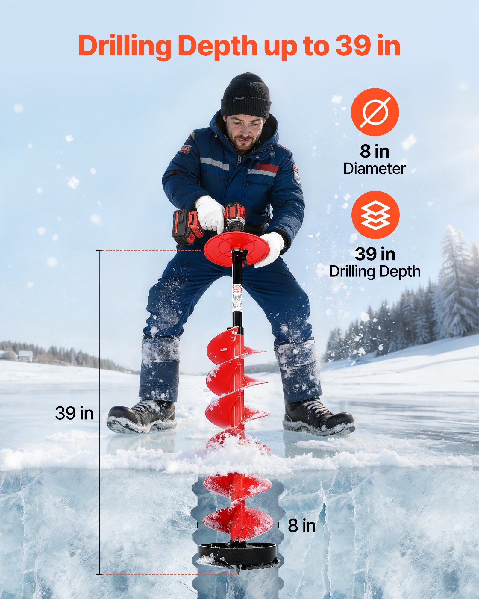 Jääpuuri otsik (8 tolli)